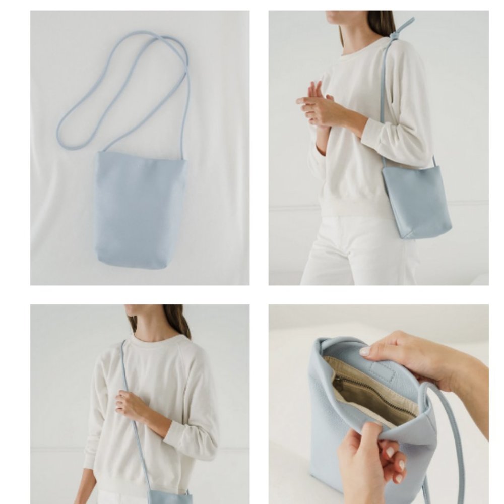 BAGGU Soft Crossbody Purse - light brown leather